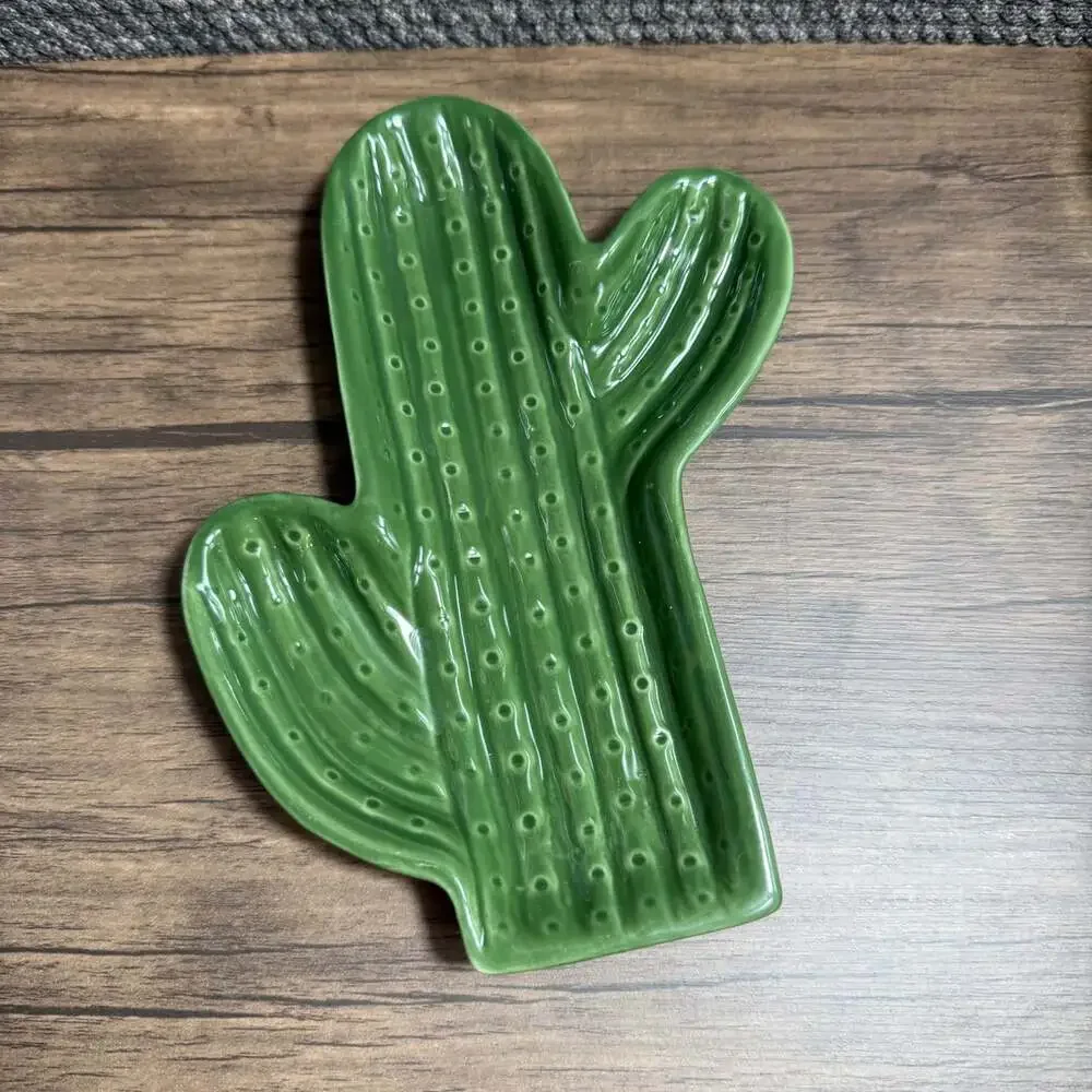 Cactus Jewelry Holder Ceramic Trinket Dish Spoon Rest 9